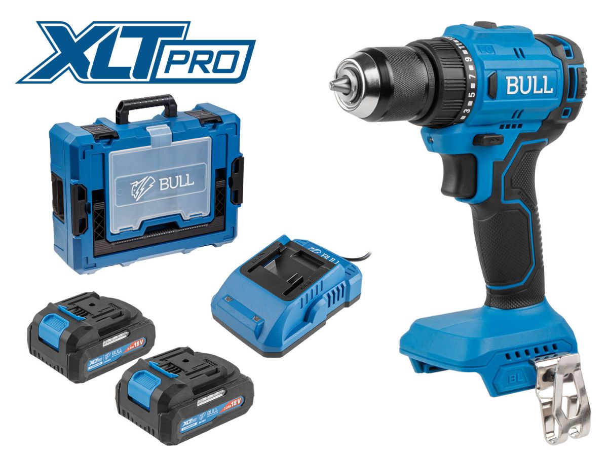 аккум. дрель-шуруповерт bull sr 1803 xcase xltpro бесщет., 2x2 а*ч, 18 в, 45 н*м, бзп 10 мм (шурупы до 10 мм) 1329880 от BTSprom.by