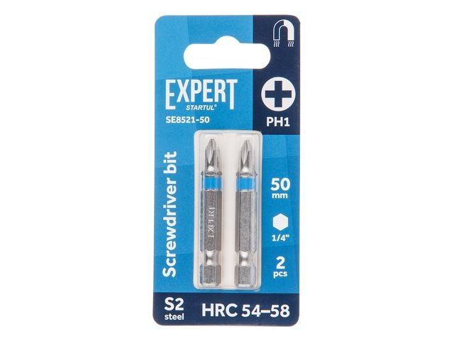 насадка крестообразная ph1 50мм  2шт expert startul (se8521-50) (бита phillips магнитная) se8521-50 от BTSprom.by