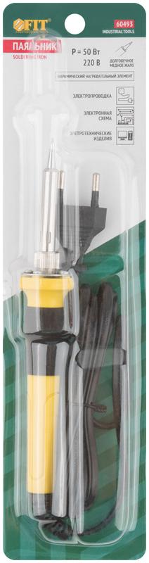  Паяльник 220В керамический нагревательный элемент пластиковая ручка конусное медное жало 50Вт FIT 60493 фото в каталоге от BTSprom.by