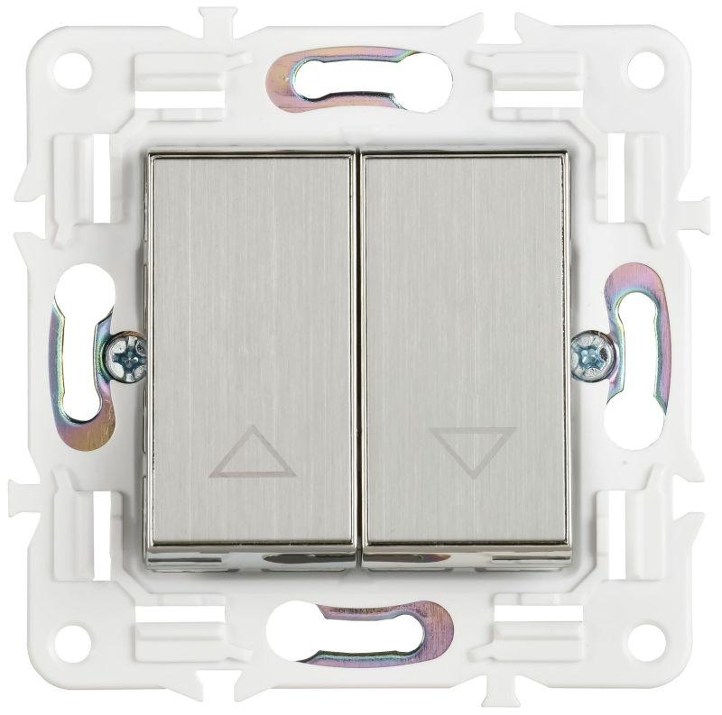  Выключатель жалюзи SKANDY 10А SK-V12N никель IEK SK-V15-0-10-K50 фото в каталоге от BTSprom.by