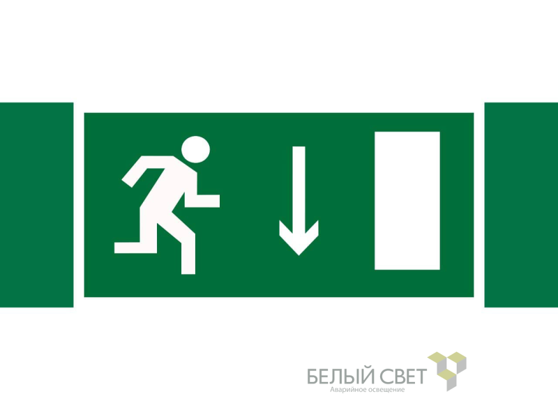 знак безопасности npu-3413.e09"указ. двери эвакуац. выхода (прав.)" белый свет a16520 от BTSprom.by