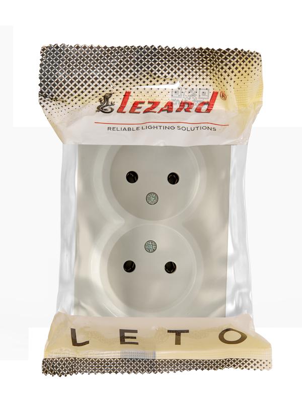 розетка 2-м оп leto без заземл. закрытый корпус пбт крем lezard 752-0300-128b от BTSprom.by