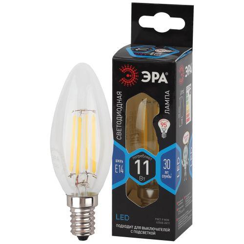 лампа светодиодная филаментная f-led b35-11w-840-e14 11вт b35 свеча 4000к нейтр. бел. e14 эра б0046987 от BTSprom.by