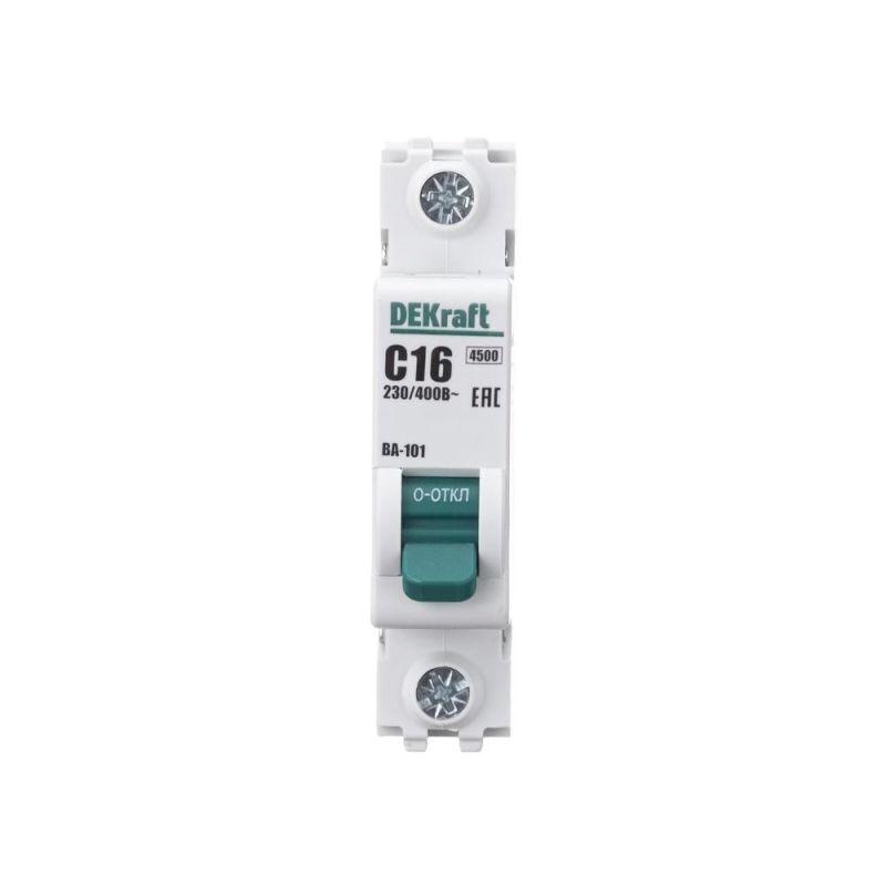  Выключатель автоматический модульный 1п C 16А 4.5кА ВА-101 DEKraft 11054DEK фото в каталоге от BTSprom.by