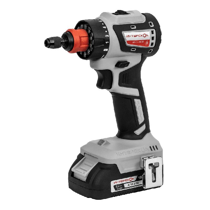 Дрель-шуруповерт аккумуляторная бесщеточн. ДА-13/18В 50 комби АПИ (Li-ion кейс 2 аккум. 2А.ч 4 насадки) ИНТЕРСКОЛ 776.2.2.79 фото в каталоге от BTSprom.by