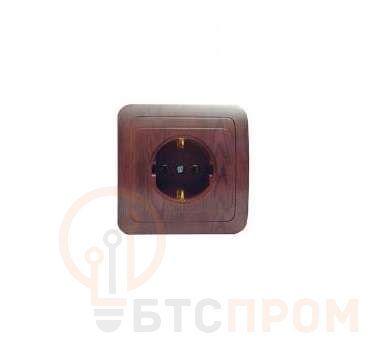 Розетка 1-м СП Mimoza N 16А IP20 с заземл. керамика орех/орех Makel 24008 фото в каталоге от BTSprom.by  Розетка 1-м СП Mimoza N 16А IP20 с заземл. керамика орех/орех Makel 24008 фото в каталоге от BTSprom.by