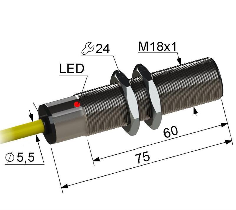 выключатель бесконтактный ps2-18m75-5b74-k (вб2.18м75.5.7.2.к вб2.18м.75.5.7.4.к) мега-к a8010-02835338 от BTSprom.by