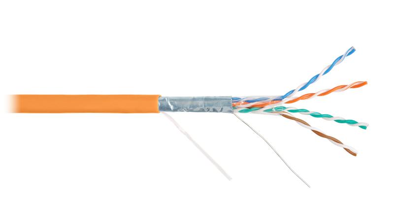 кабель витая пара f/utp кат.5e 4х2х24awg solid lszh оранж. (уп.305м) nikolan nkl 2200c-or от BTSprom.by