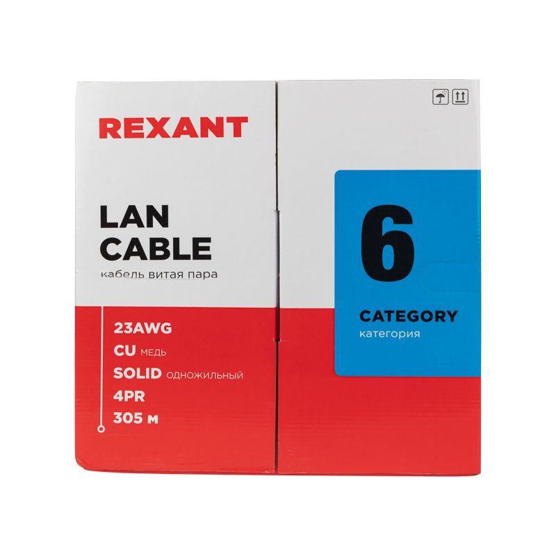 Кабель витая пара U/UTP кат.6 4х2х24AWG solid CU ZH нг(А)-HF сер. (уп.305м) Rexant 01-0067 фото в каталоге от BTSprom.by