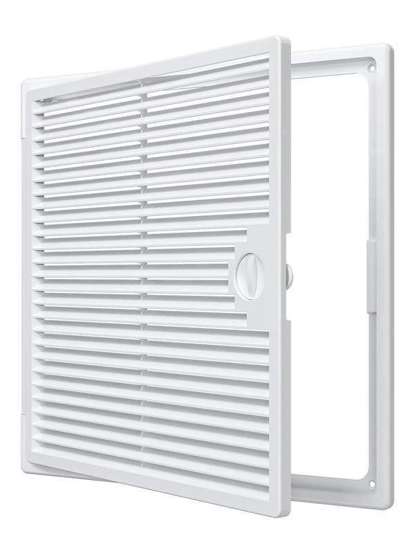  Люк-дверца Декофот ревизионная накладная 300х300мм с ручкой-задвижкой АБС бел. EVECS 3030ДФ фото в каталоге от BTSprom.by