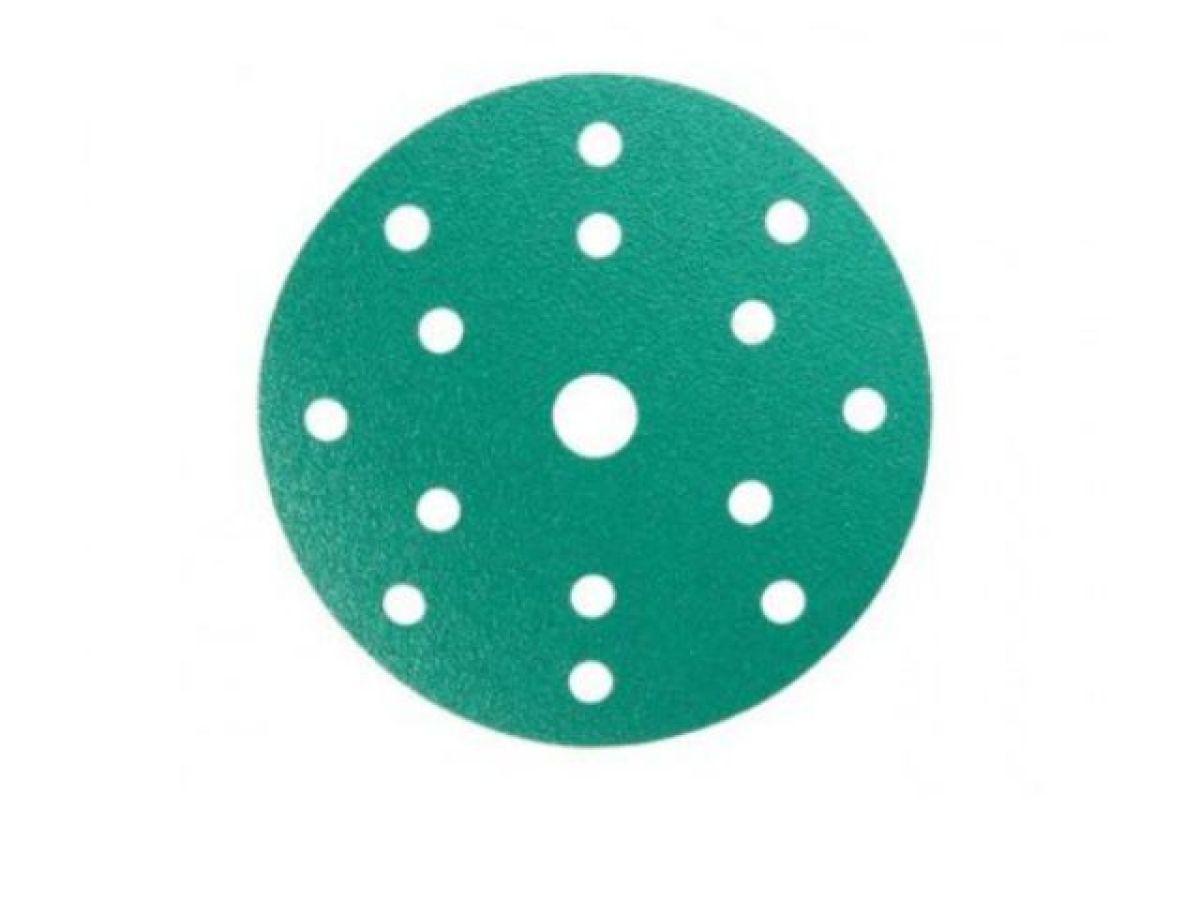 шлифлист 150мм круг p1500 пленка, самосцепл. (15 отв.) green abraforce 162718 от BTSprom.by