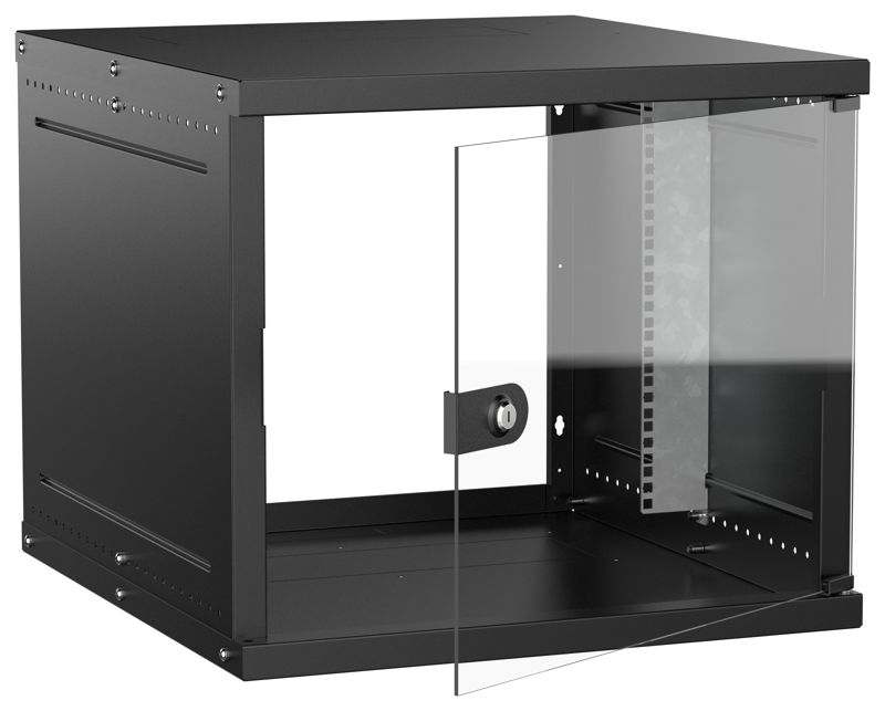 шкаф настенный 9u 600х650мм дверь стеклян. черн. generica lwe5-09u67-gf-g от BTSprom.by