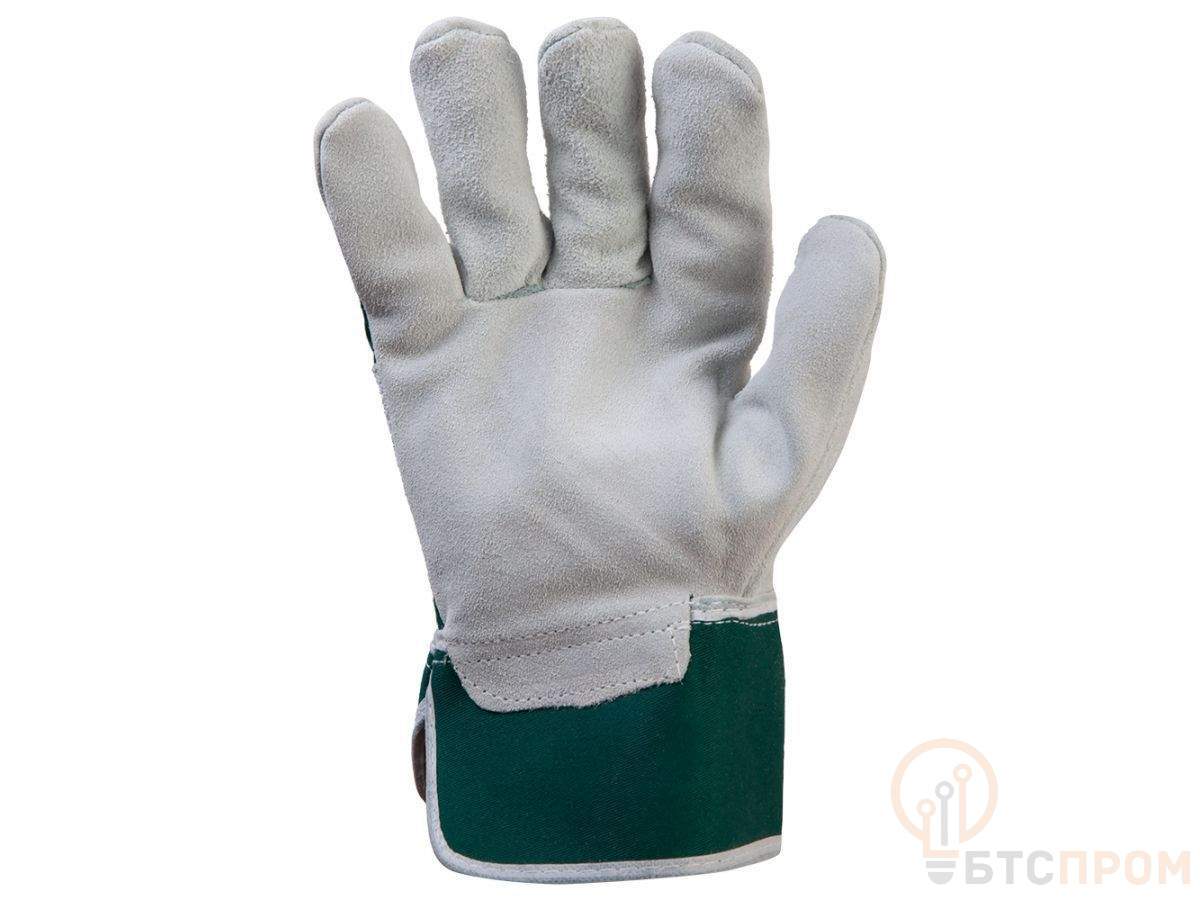  Перчатки спилковые комбинированные, 10/XL, серый/зелёный, Jeta Safety (кожа класса А) фото в каталоге от BTSprom.by
