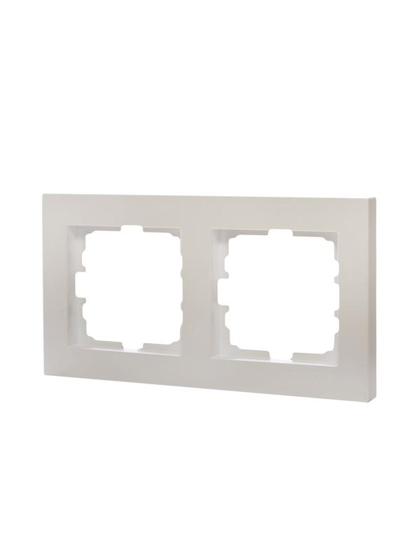  Рамка 2-местн. горизонт. VESNA жемчуж./бел. перламутр LEZARD 742-3000-147 фото в каталоге от BTSprom.by