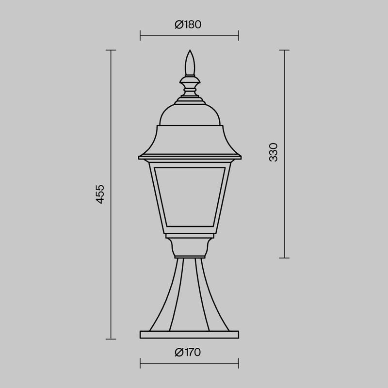  Светильник Abbey Road 1х60Вт E27 IP44 ландшафтный Maytoni O004FL-01B фото в каталоге от BTSprom.by