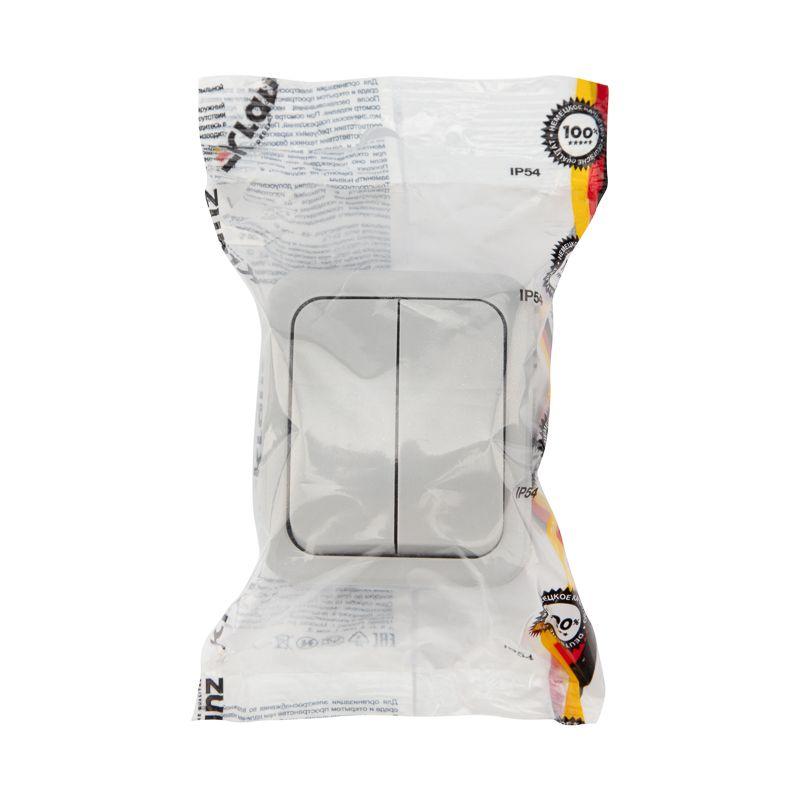  Выключатель 2-кл. ОП Mini OG IP54 сер. Kranz KR-78-0833 фото в каталоге от BTSprom.by