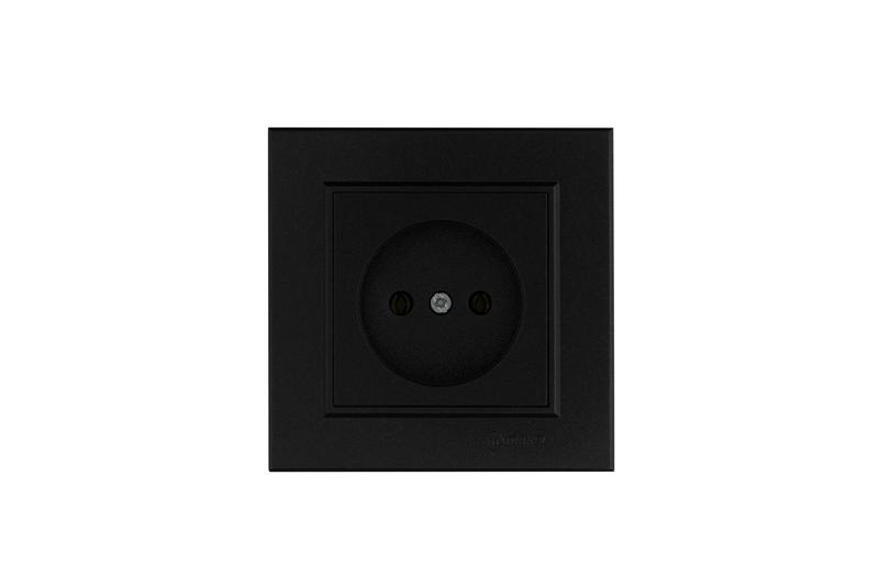 розетка без заземления karea черн. makel 56054022 от BTSprom.by