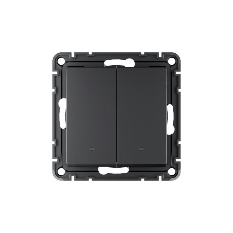  Выключатель 2-кл. AtlasDesign Smart 10А (сх. 5) L+N с подсветкой Zigbee механизм карбон SE ATN001053Z фото в каталоге от BTSprom.by