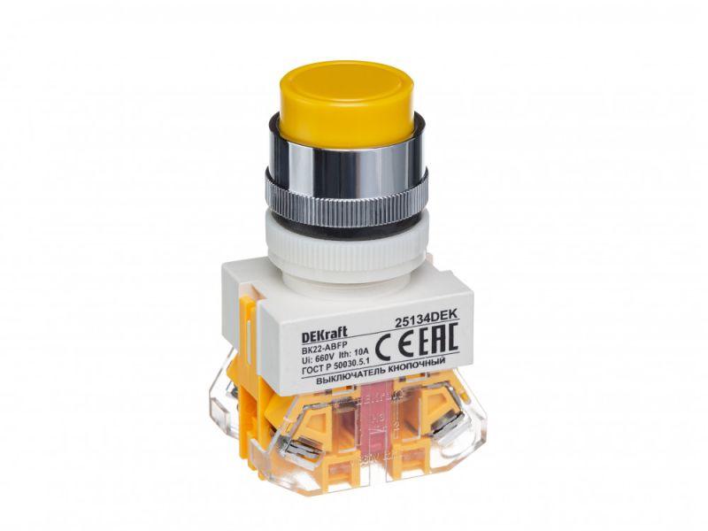 выключатель кнопочный abfp вк-22 d22мм 220в с фиксацией желт. dekraft 25134dek от BTSprom.by выключатель кнопочный abfp вк-22 d22мм 220в с фиксацией желт. dekraft 25134dek от BTSprom.by