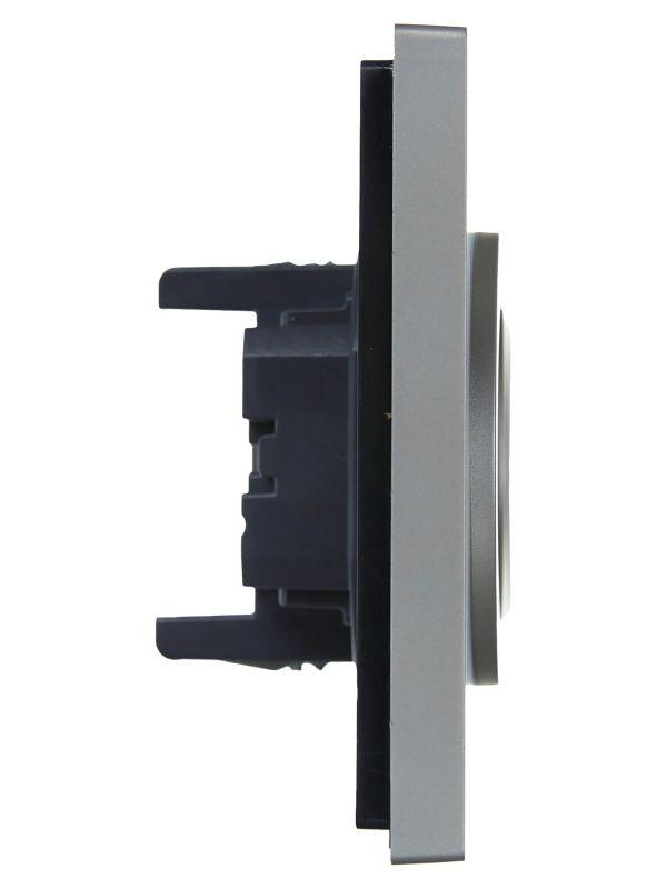  Розетка 2-м СП FORTE&PIANO FP525 10А без заземл. защ. шторки безвинт. крепл. сталь IEK FP-R23-10-1-K46 фото в каталоге от BTSprom.by