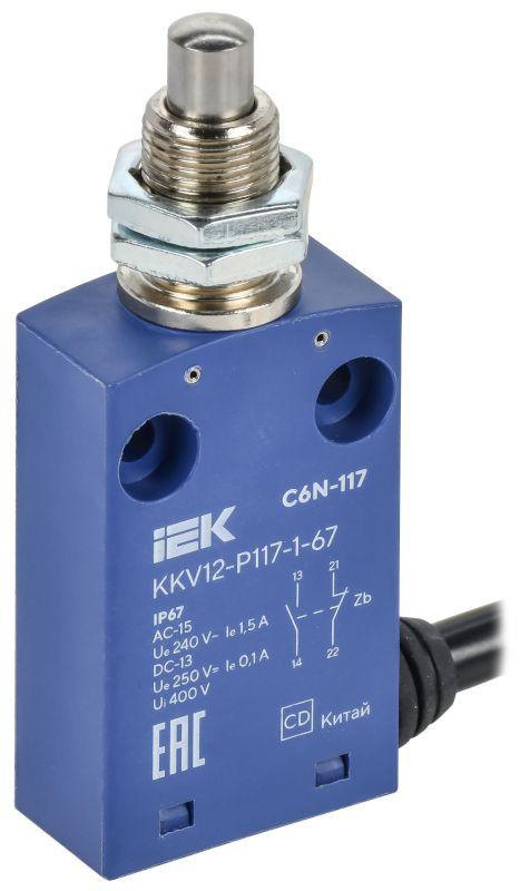 выключатель концевой c6n-117 ip67 толкатель с резьбовым соединением iek kkv12-p117-1-67 от BTSprom.by