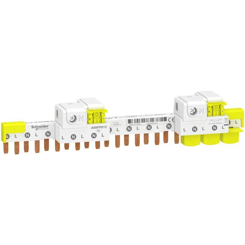 шинка гребенчатая acti9 1p+n (nl1…(шаг 9мм)) для idpn icv40 idifk 63а 12мод. с ввод. клеммой sche a9xpp612 от BTSprom.by