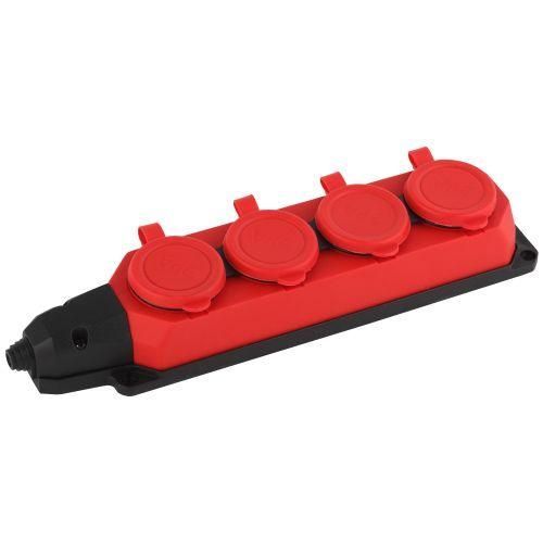 колодка удлинителя 4-м с заземл. 16а ip44 k-4e-red-ip44 каучук красн. эра б0044553 от BTSprom.by