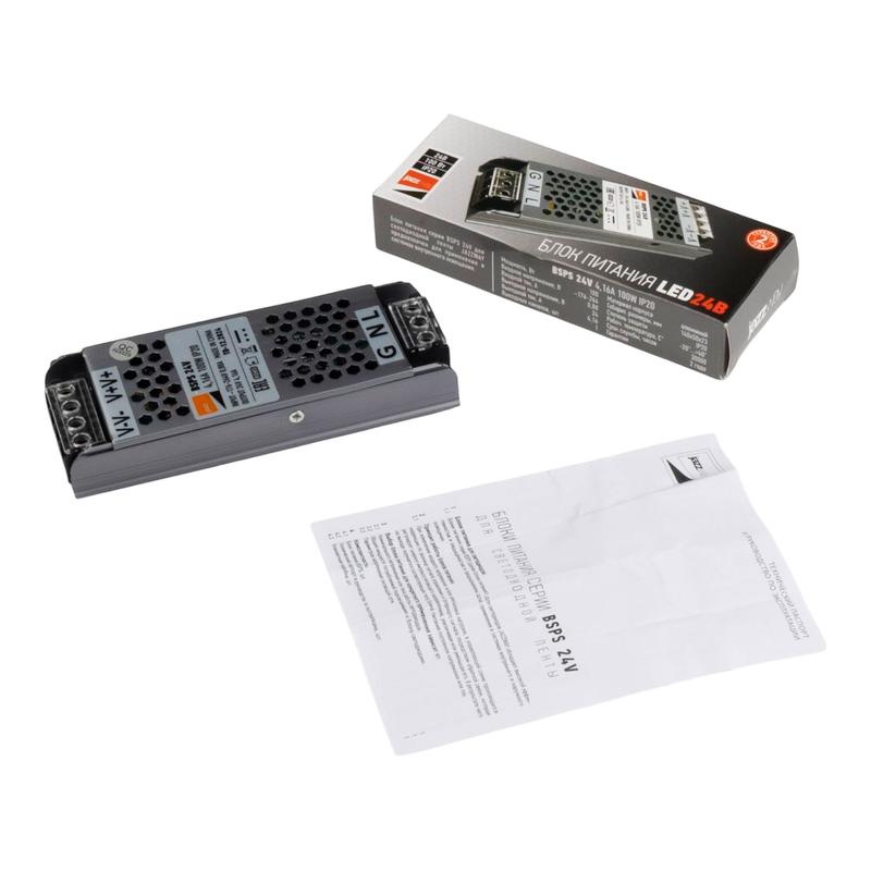  Блок питания для светодиод. ленты BSPS 24В 4.16А=100Вт IP20 Pro JazzWay 5062184 фото в каталоге от BTSprom.by