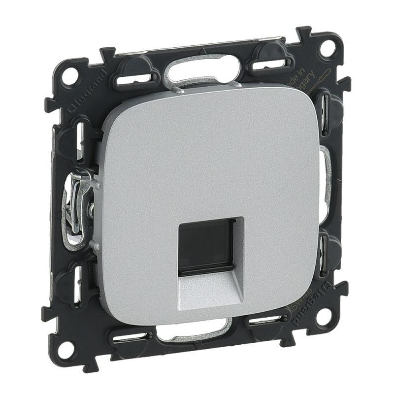 розетка компьютерная 1-м valena allure rj45 кат.5e utp с лицев. панелью механизм алюм. leg 753940 от BTSprom.by