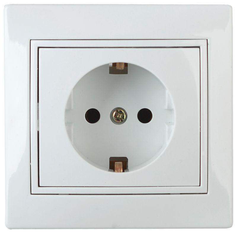 розетка 1-м сп plano 1э-206-01 16а ip20 250в 2p+e schuko защ. шторки без лапок бел. intro б0038831 от BTSprom.by