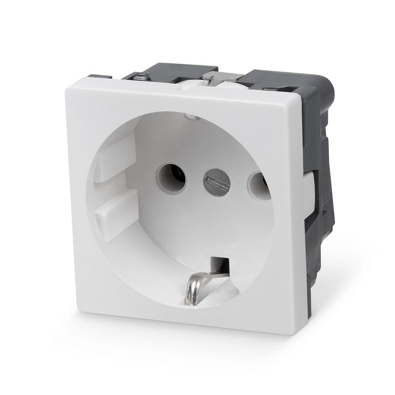 розетка mosaic 45х45 me45-wh 16а 2p+e немецк. стандарт в сборе бел. cabeus 10103c от BTSprom.by