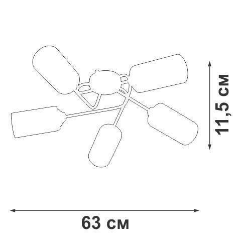  Люстра V4909-9/5PL 5xE27 макс. 40Вт Vitaluce V4909-9/5PL фото в каталоге от BTSprom.by