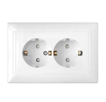 розетка 2-м сп 16а ip20 с заземл. защ. шторки бел. bylectrica рс16-351 от BTSprom.by