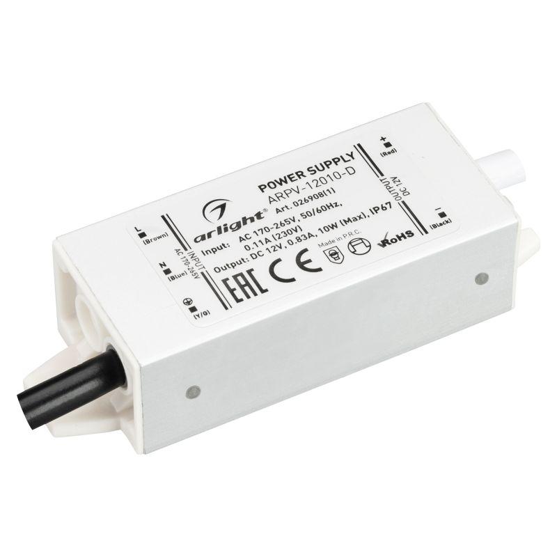блок питания arpv-12010-d 12в 0.83а 10вт ip67 метал. arlight 026908(1) от BTSprom.by