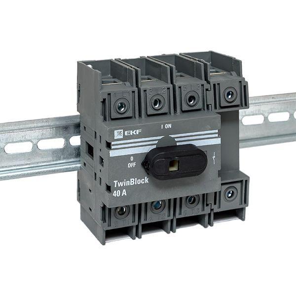  Рубильник 4п 40А с рукояткой управления для прямой установки TwinBlock EKF tb-40-4p-f фото в каталоге от BTSprom.by