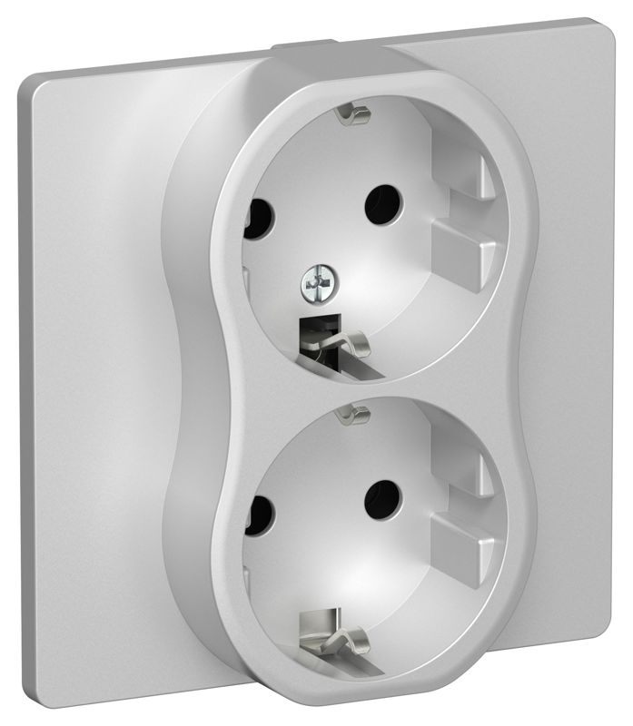 розетка 2-м сп flite рс12-0-к-фла 16а с заземл. без защ. шторок в сборе механизм алюм. iek fi-r21c-16-k47 от BTSprom.by