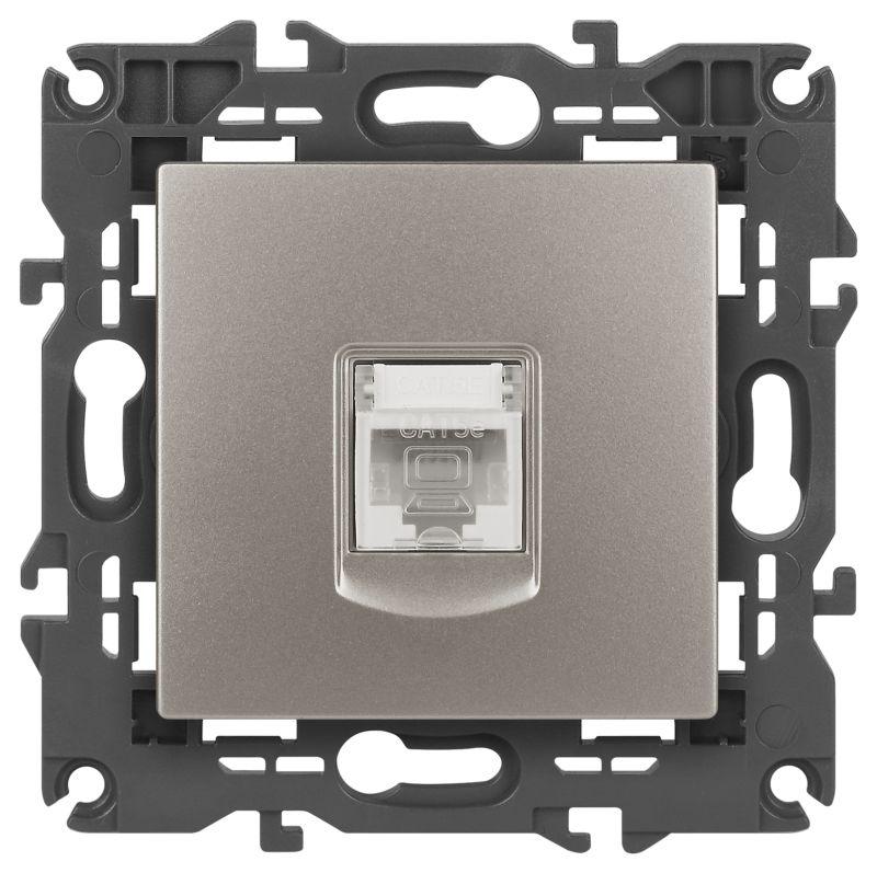 розетка компьютерная elegance 14-3107-16 rj45 титан эра б0065764 от BTSprom.by