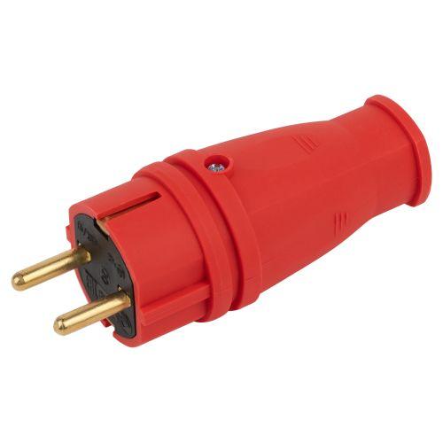 вилка vx10-r-ip44 16а ip44 прямая с заземл. каучук красн. эра б0055415 от BTSprom.by