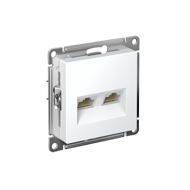 розетка компьютерная 2-м atlasdesign rj45+rj45 кат.5e механизм лотос se atn001385 от BTSprom.by