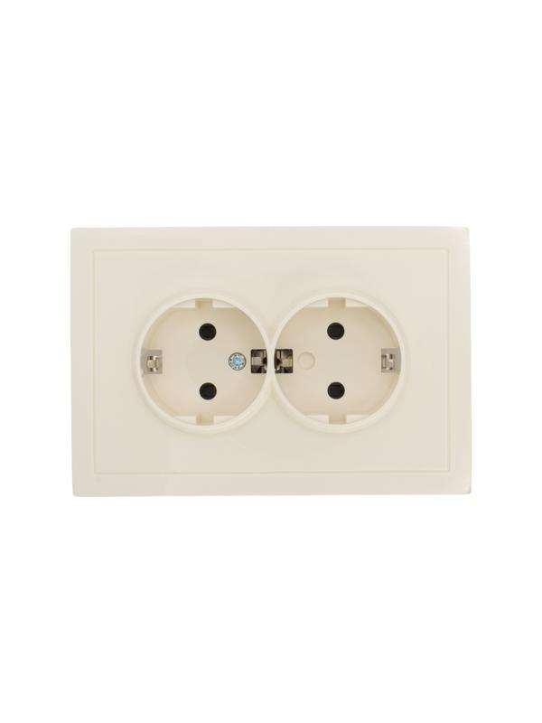 розетка 2-м сп zima 16а ip20 с заземл. с защ. от детей пбт безвинтовой зажим/клемма сл. кость lezard 704-9000-127bpchqc от BTSprom.by