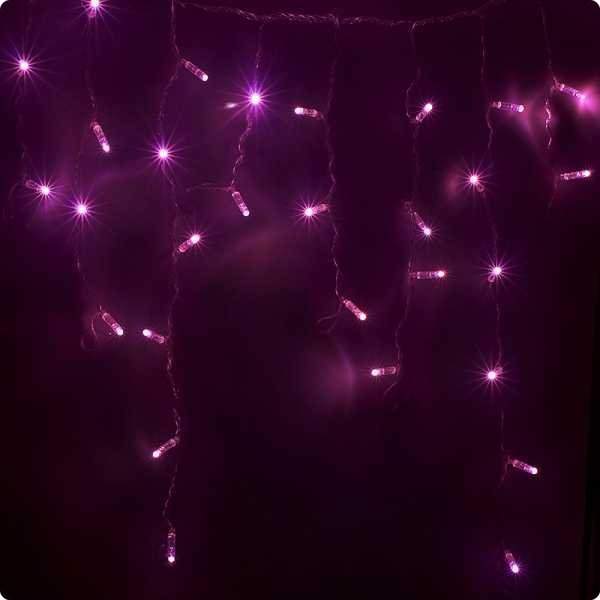 гирлянда айсикл (бахрома) светодиодный, 4,8 х 0,6 м, прозрачный провод, 230 в, диоды розовые, 176 led neon-night от BTSprom.by