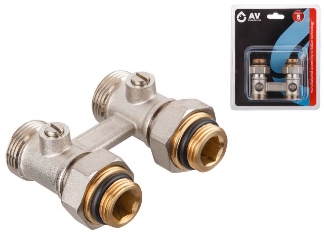 клапан прямой шаровый 3/4" нар. для радиатора (мультифлекс), av engineering (инд. упак.) ave289003 от BTSprom.by