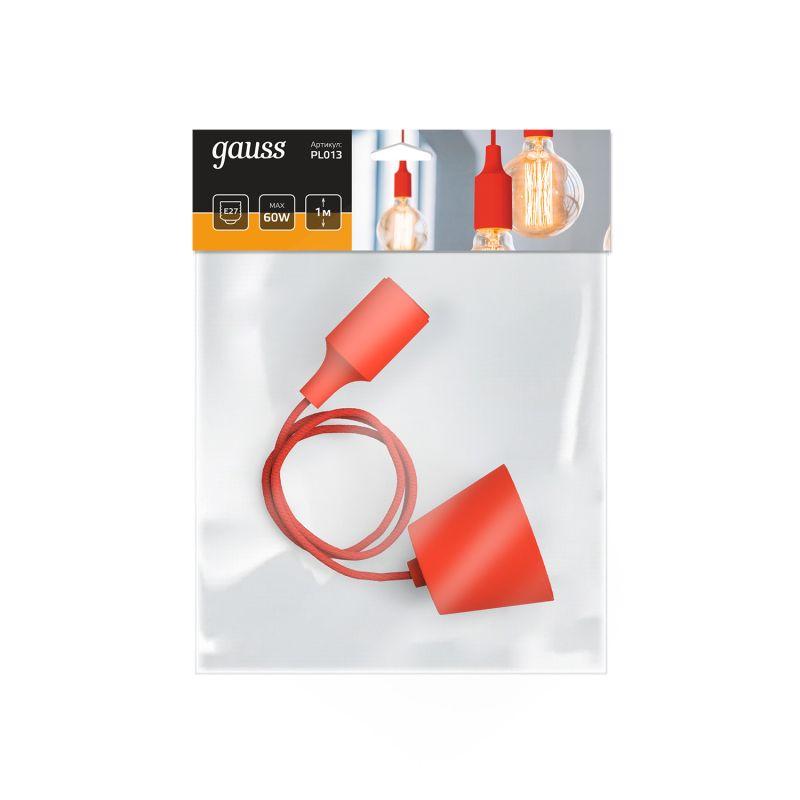  Светильник Decor E27 IP20 200-240В 1м подвесной красн. GAUSS PL013 фото в каталоге от BTSprom.by
