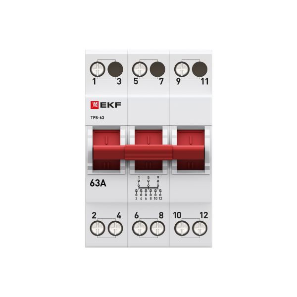  Переключатель трехпозиционный ТПС-63 3P 63А PROxima EKF TPS363 фото в каталоге от BTSprom.by