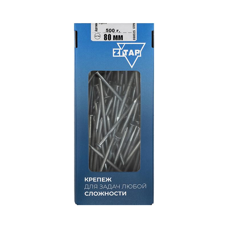 гвоздь ершеный 80мм оцинк. (уп.500г) tech-krep/zitar 124601 от BTSprom.by