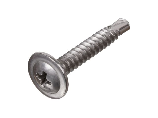 саморез 4.2х25 мм с прессшайбой, со сверлом, нерж.сталь (а2) (500 шт в уп.) starfix sm-28737-500 от BTSprom.by