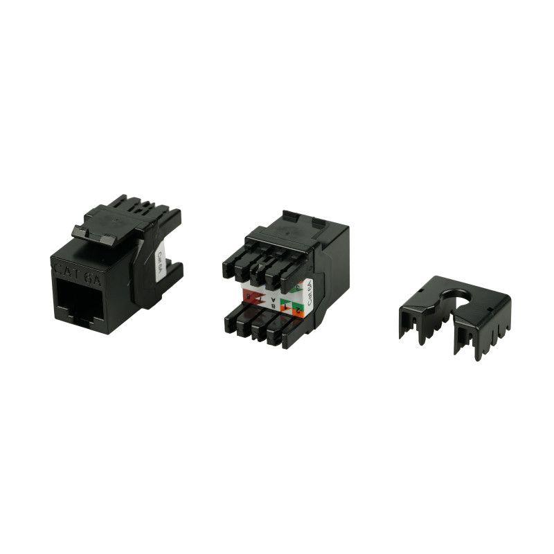 вставка keystone jack rj45 (8p8c) кат.6a (10g) 180град. kj8-8p8c-c6a-180-bk черн. hyperline 432644 от BTSprom.by