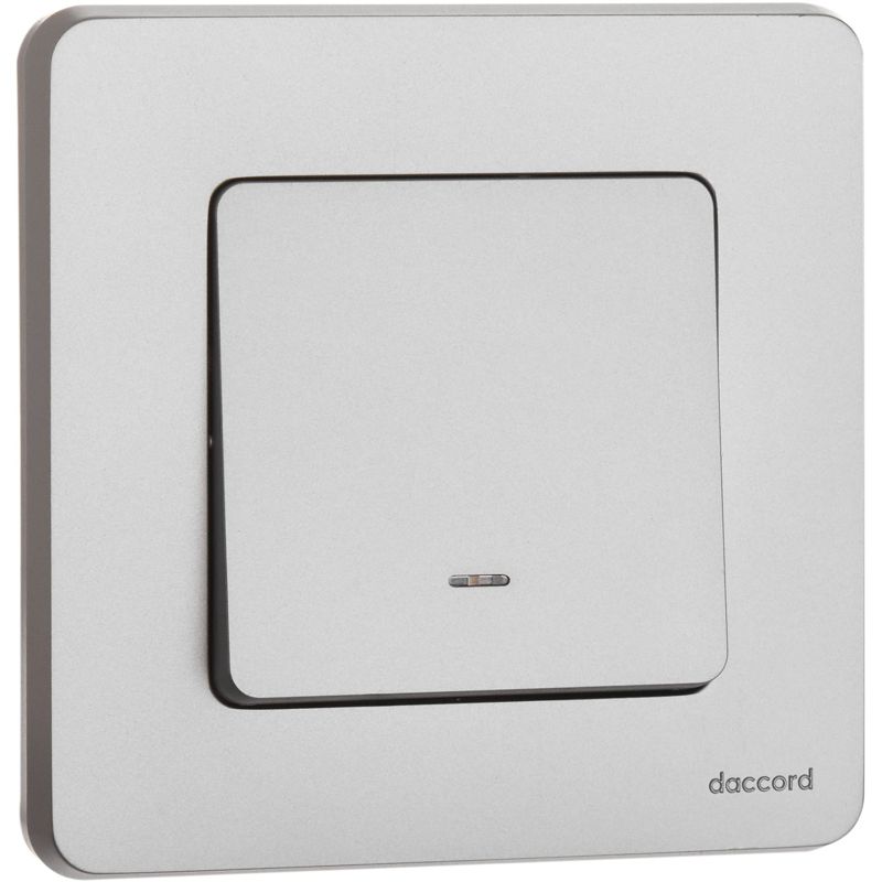  Переключатель 1-кл. Inspiria 10А IP20 250В 10AX с подсветкой/индикацией механизм алюм. IEK 673662 фото в каталоге от BTSprom.by