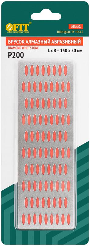  Брусок абразивный алмазный 150х50мм Р 200 красн. FIT 38331 фото в каталоге от BTSprom.by