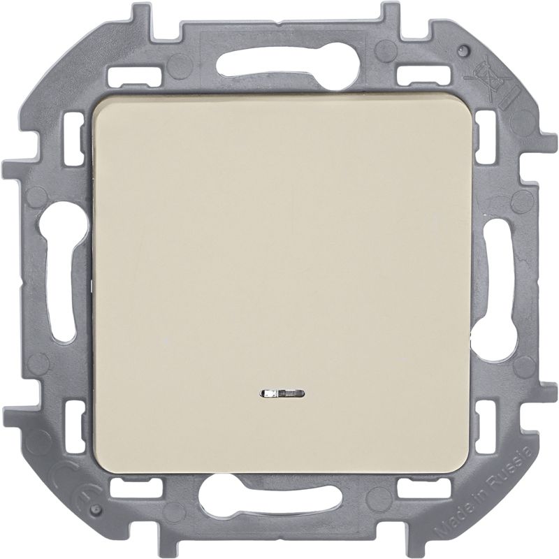  Переключатель 1-кл. Inspiria 10А IP20 250В 10AX с подсветкой/индикацией механизм сл. кость IEK 673661 фото в каталоге от BTSprom.by